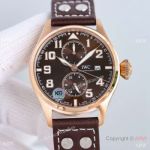Swiss Made Copy IWC Big Pilot's Cal.69355 Rose Gold Brown Dial Watch